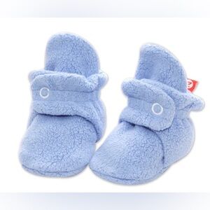 Zutano 12M light blue fleece bootie slippers